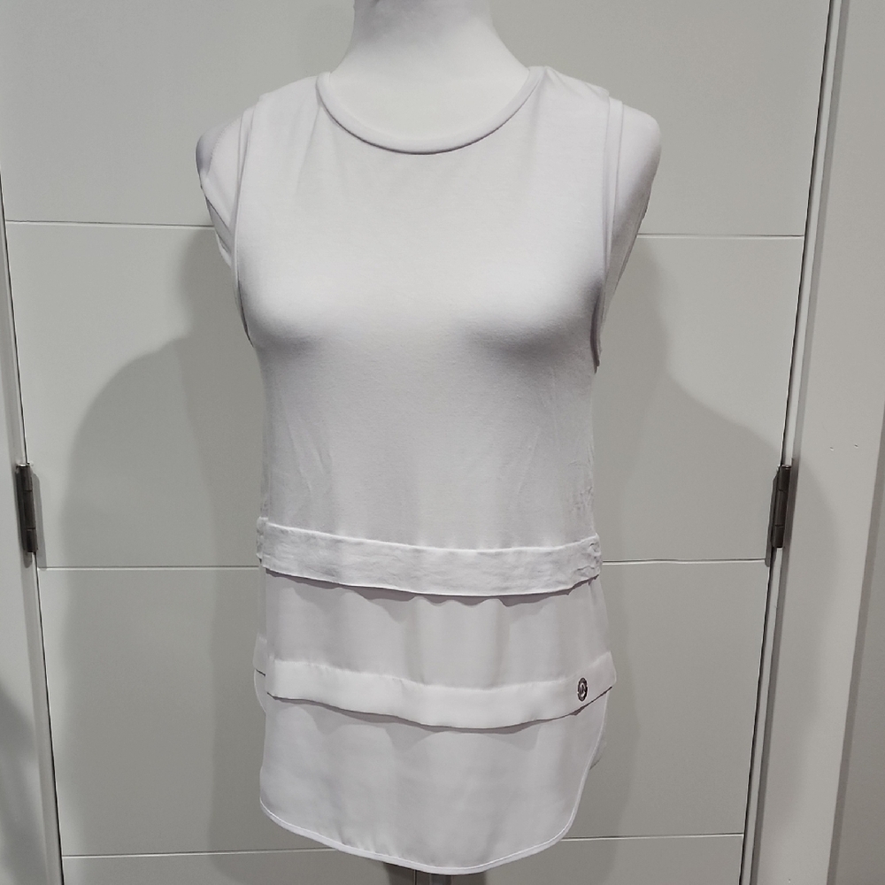Michael Kors White Boxy Sleeveless Tank Top